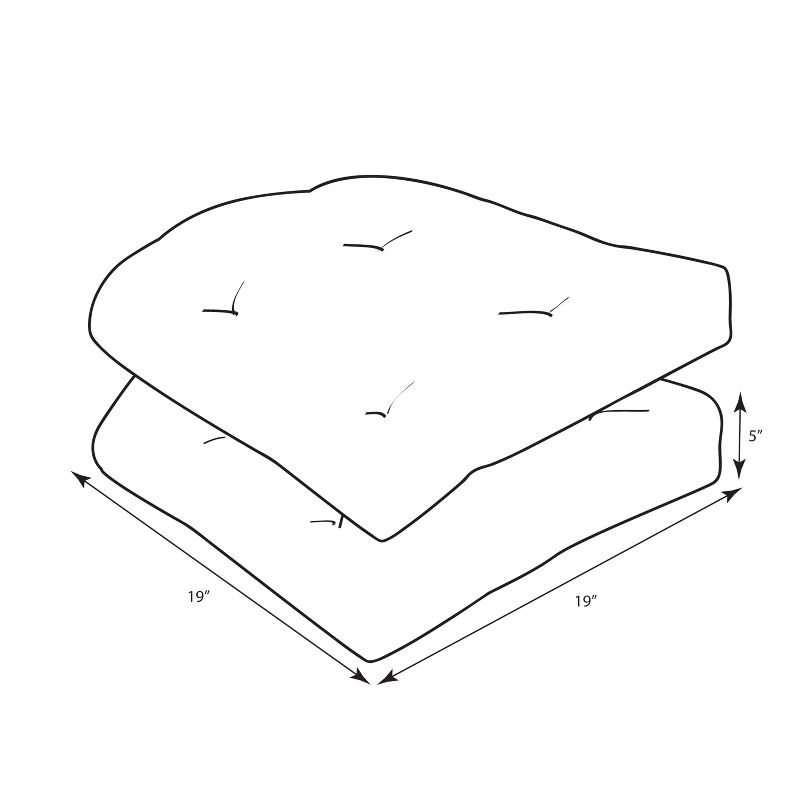 2-Piece Outdoor Wicker Seat Cushions - Topanga Stripe - Pillow Perfect, 6 of 7