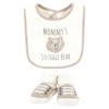 Hudson Baby Cotton Bib and Sock Set, Snuggle Bear, One Size - 3 of 4
