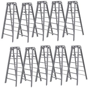 Set of 10 Silver Ladders for WWE & AEW Wrestling Action Figures - 1 of 1