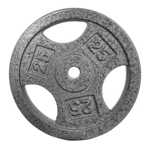 Cast Iron Weight Plates, 1 inch Standard Weights Plates with Anti-Rust Coating,  Triple Grip Handles for Home Gym Strength Training, Weightlifting - 1 of 4