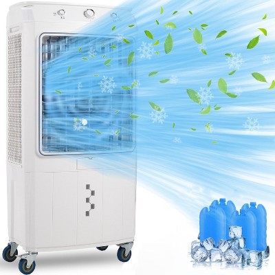 Evaporative Air Cooler, 1800 CFM Swamp Cooler with 8.4 Gal Water Tank, 120° Oscillation Water Cooling Fan with 3 Modes and Wind Speeds