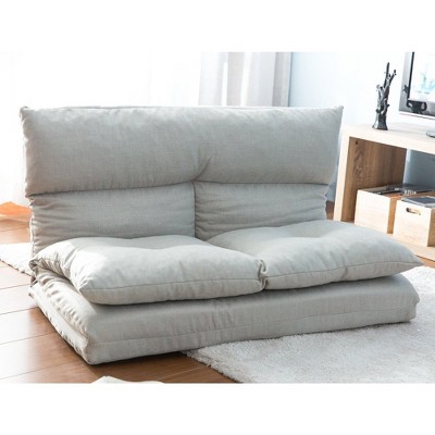 ZHUTA Fabric Folding Chaise Lounge Floor Sofafor small space Living Room, Bedroom Office(Gray)