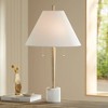 Possini Euro Design Brandi 27 1/2" Tall Modern Glam Table Lamp Pull Chain Gold Brass Finish Metal Marble Single White Shade Living Room Bedroom - 2 of 4
