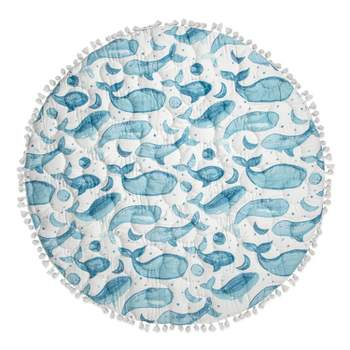 Crane Baby Cotton Quilted Activity Playmat - Caspian Whales