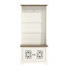 Galano Calidia Ivory with Knotty Oak Hall Tree with Bench and Shoe Storage - 2 of 4