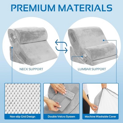Gray Orthopedic Memory Foam 4-Piece Wedge Pillow Set