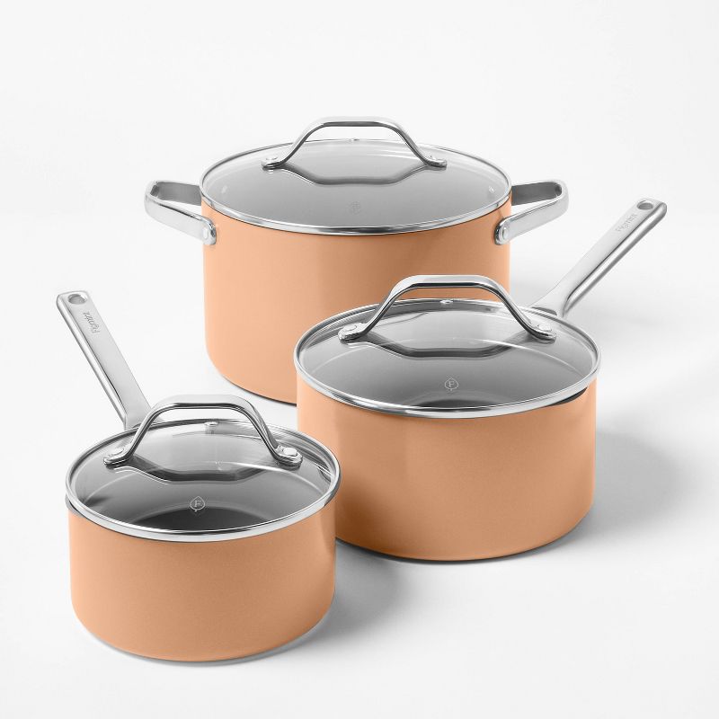12pc Nonstick Ceramic Coated Aluminum Cookware Set - Figmint™, 5 of 9