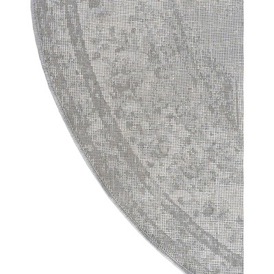 Gray Oval Stain-Resistant Synthetic Area Rug