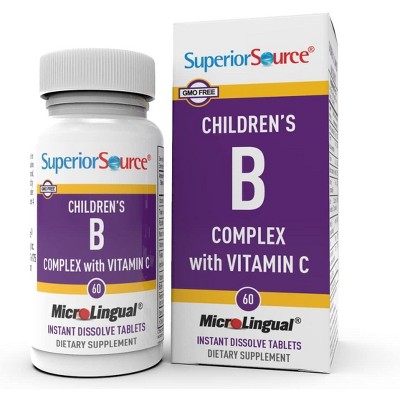 Superior Source Child B-Complex Vitamins - 60 Dissolvable Tablets for Energy, Immune Support & Heart Health, Gluten-Free