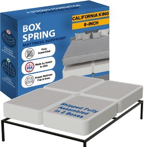 Continental Sleep, 8-Inch Fully Assembled Wood Split Traditional Box Spring/Foundation for Mattress Set, - 1 of 4