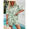 Women Summer 2 Piece Sets Printed Short Sleeve Tops Lounge Shorts Beach Vacation Outfits - 4 of 4