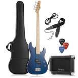 Davison 4-String Electric Bass Guitar with P-Style Pickups - Bass Guitar Kit with 15-Watt Amp, Gig Bag & Accessories