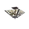 Chloe Lighting Farley Tiffany-Style Mission 2 Light Semi-Flush Ceiling Fixture 14" Shade - 2 of 4