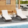 WestinTrends All Weather Wicker Outdoor Patio Chaise Lounge with Cushion (Set of 2) - 2 of 3