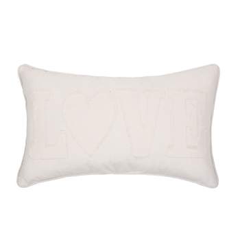 C&F Home 12" x 20" White Love Valentine's Day Applique Pillow