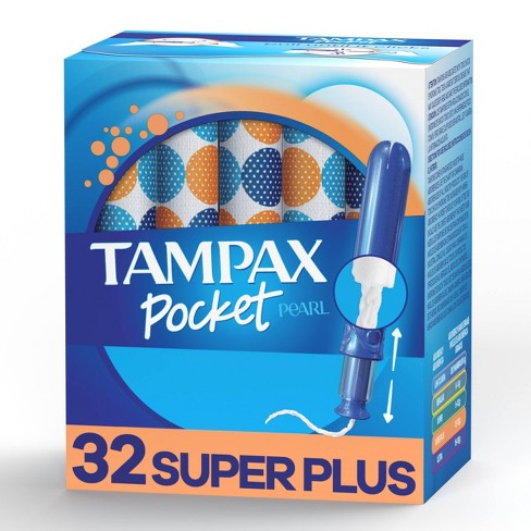 Tampax Pocket Pearl Super Plus Absorbency With Leakguard Braid Unscented Plastic Tampons 32ct Target