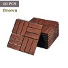 Hrinhom 10PCS Patio Acacia Wood Deck Tiles,12"x12" Interlocking Outdoor Flooring for Patio, Bancony-Dark Brown - 2 of 4