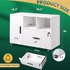 Office File Cabinet with Lock, 1-Drawer Wood Lateral Filing Cabinet on Wheels, Printer Stand with Open Storage Shelves for Home Office - 3 of 4