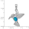 Black Bow Jewelry Sterling Silver and Created Blue Opal Inlay Hummingbird Pendant - 4 of 4