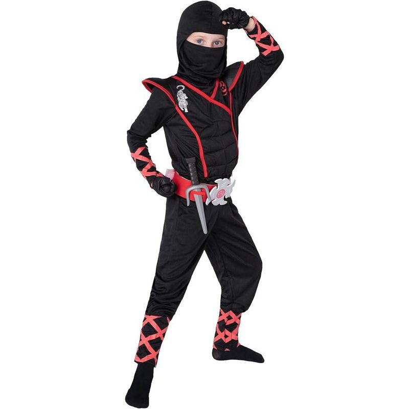 Syncfun Ninja Costume Deluxe Ninja Costume for Boys Halloween Ninja Costume Dress Up, 1 of 6