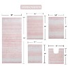 Gradiation Bathroom Decor, Washable Rug, Bathroom Mat, Bathroom Rug Set, Bath Mat Set, Bath Floor Mat Non-Slip, 5 Pcs Set with Contour, Pink - 3 of 4