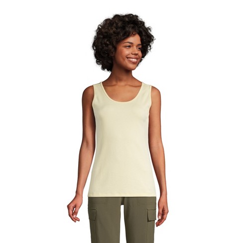 Lands' End Women's Petite Cotton Tank Top - Small - Golden Candle Light :  Target