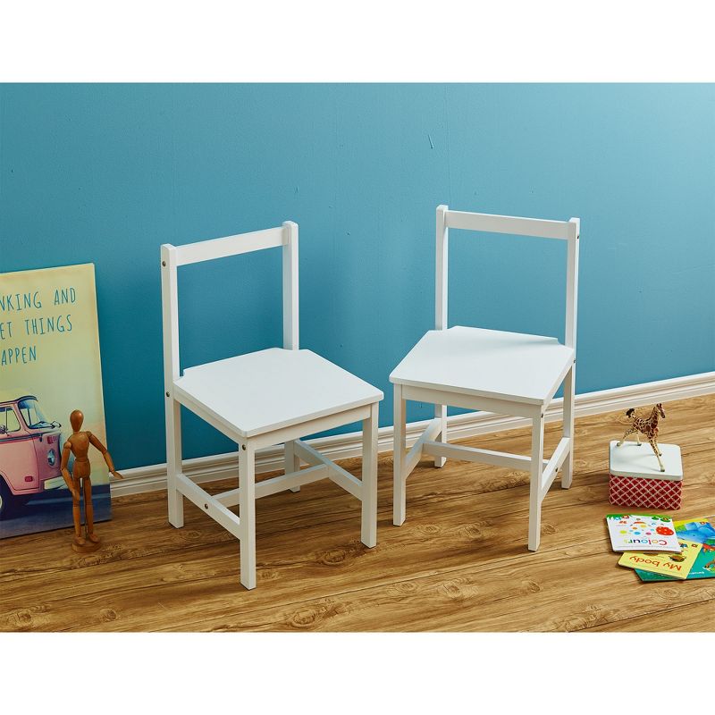 PJ Wood Kids Chair with Top Rail Back Support and Tight Furniture Fixings for Reading, Arts and Crafts, Eating and Other Activities (Set of 2), 4 of 7