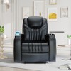 Power Recliner with Power Adjustable Headrest, Charging Device, USB Port, Storage Arms, Cup Holder and Swivel Tray, 4W-ModernLuxe - 2 of 4