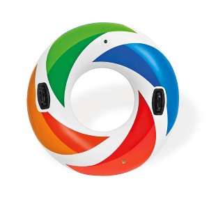 Intex Inflatable 47" Color Whirl Tube Swimming Pool Raft with Handles (24 Pack) - 1 of 4