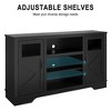 High-Rise Farmhouse-Style TV Stand with LED Lighting Three-Tier Storage Shelving Entertainment Center Suitable for Living Rooms and Bedrooms - 4 of 4