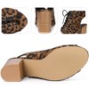 Perphy Women's Lace-Up Peep Toe Slingback Chunky Heels Ankle Boots - 4 of 4