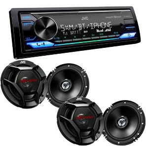 JVC KD-X380BTS Digital Media Receiver w/ Bluetooth, USB, Amazon Alexa w/ 2 Pairs JVC CS-DR621 6.5" Speakers - 1 of 4
