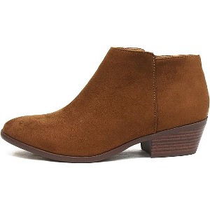 Soda Women's Mug Stacked Heel Western Ankle Bootie - 1 of 4
