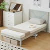 Karl Home Gray Wash Wood Bed Frame Twin Size Platform Bed with Headboard - 3 of 4