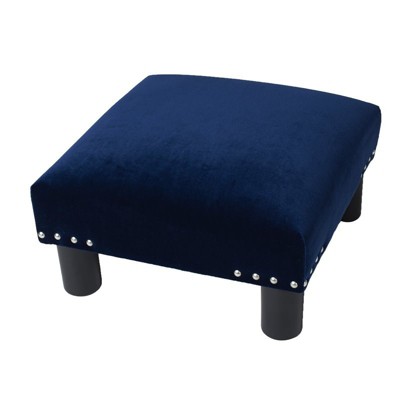 Jules Square Accent Footstool Ottoman Navy Blue - Jennifer Taylor Home