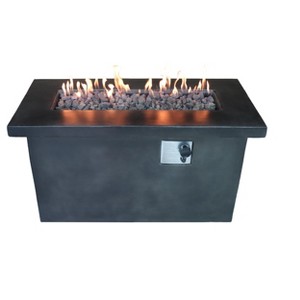 24" H Concrete Outdoor Fire Pit Table with Propane and Natural Gas Compatibility - 1 of 4