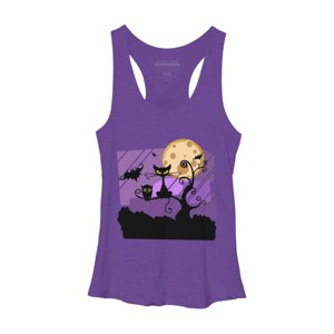 Women's Design By Humans Night Halloween moon By ChadiElHanchi Racerback Tank Top - 1 of 3