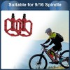 Unique Bargains Cycling Bike Pedal 9/16" Spindle Nylon for Road Mountain BMX MTB Bike Red - 2 of 4