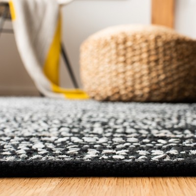Light Grey and Black Cowhide Flat Woven 8' x 10' Area Rug