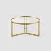 Modern Glam Tray Top Round Glass Coffee Table Gold - Saracina Home - 3 of 4