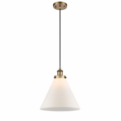 Cone - 1 Light Cord Hung Mini Pendant In Industrial Style-10 Inches Tall and 12 Inches Wide