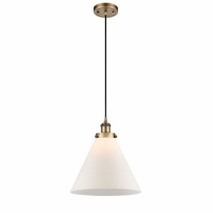 Cone - 1 Light Cord Hung Mini Pendant In Industrial Style-10 Inches Tall and 12 Inches Wide - 1 of 1