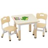 Kids Table and 4 Chairs Set, 4-in-1 Multifunctional, Adjustable Height, Removable Storage Box, 23.6x23.6in, Non-Slip Legs, Natural - 2 of 4
