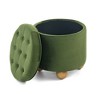 NicBex Round Storage Ottoman, Multi-Functional Linen Button-Tufted Ottoman with Reversible Lid (Table Top) and Storage Compartment - 4 of 4