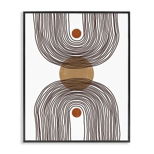 Stupell Industries Asymmetrical Rainbow Reflection Abstract Round Shapes Brown White Framed Giclee Art, Black, 11" x 14" - 1 of 4