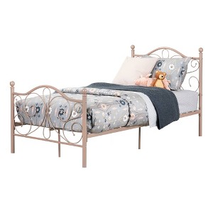 Twin Country Poetry Complete Metal Platform Bed Pink Blush - South Shore