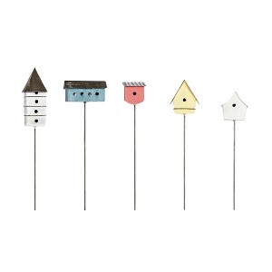 Transpac Mini Metal Birdhouse Pick S/5 Home Decorations Spring - 1 of 1