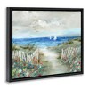 Stupell Industries Tranquil Beachside Flower Meadow Ocean Sailboats Scene, 17" x 21" - 3 of 4