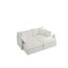 Dexmallle Upholstered 2 Seater Sofa and 2 Ottomans,White - 2 of 4