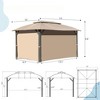 VisioGear Outdoor Gazebo with Double Roofs, Gazebo Canopy Tent for Deck Backyard Garden, Brown, 168"*120"*105.6" - 2 of 4